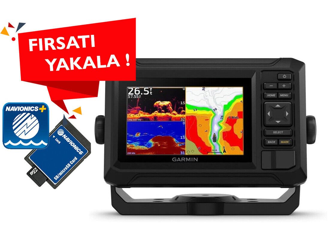 Garmin Echomap UHD2 52cv Balık Bulucu + Navionics Plus Harita Kartı